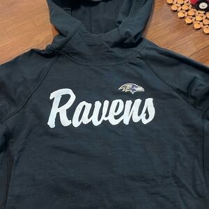 Hands High Baltimore Ravens  large hooded tee shirt black